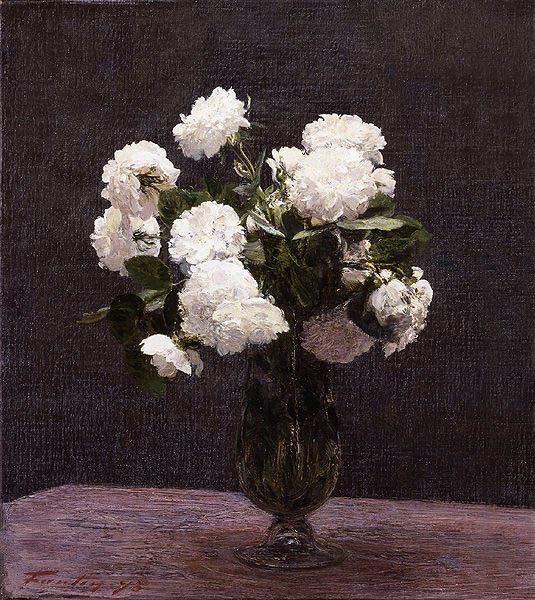Henri Fantin-Latour White Roses France oil painting art